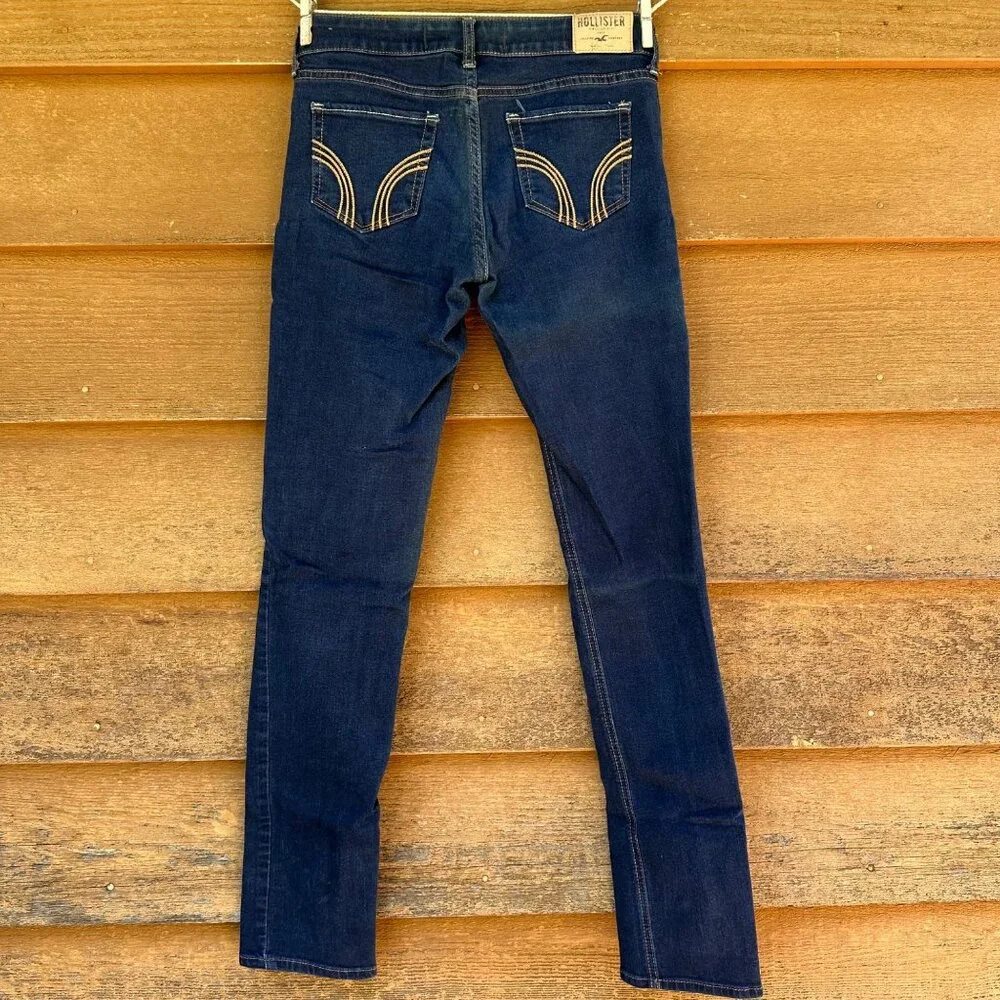 Hollister Cigarette Skinny Low Rise Dark Blue Size 27 - Picture 3 of 11